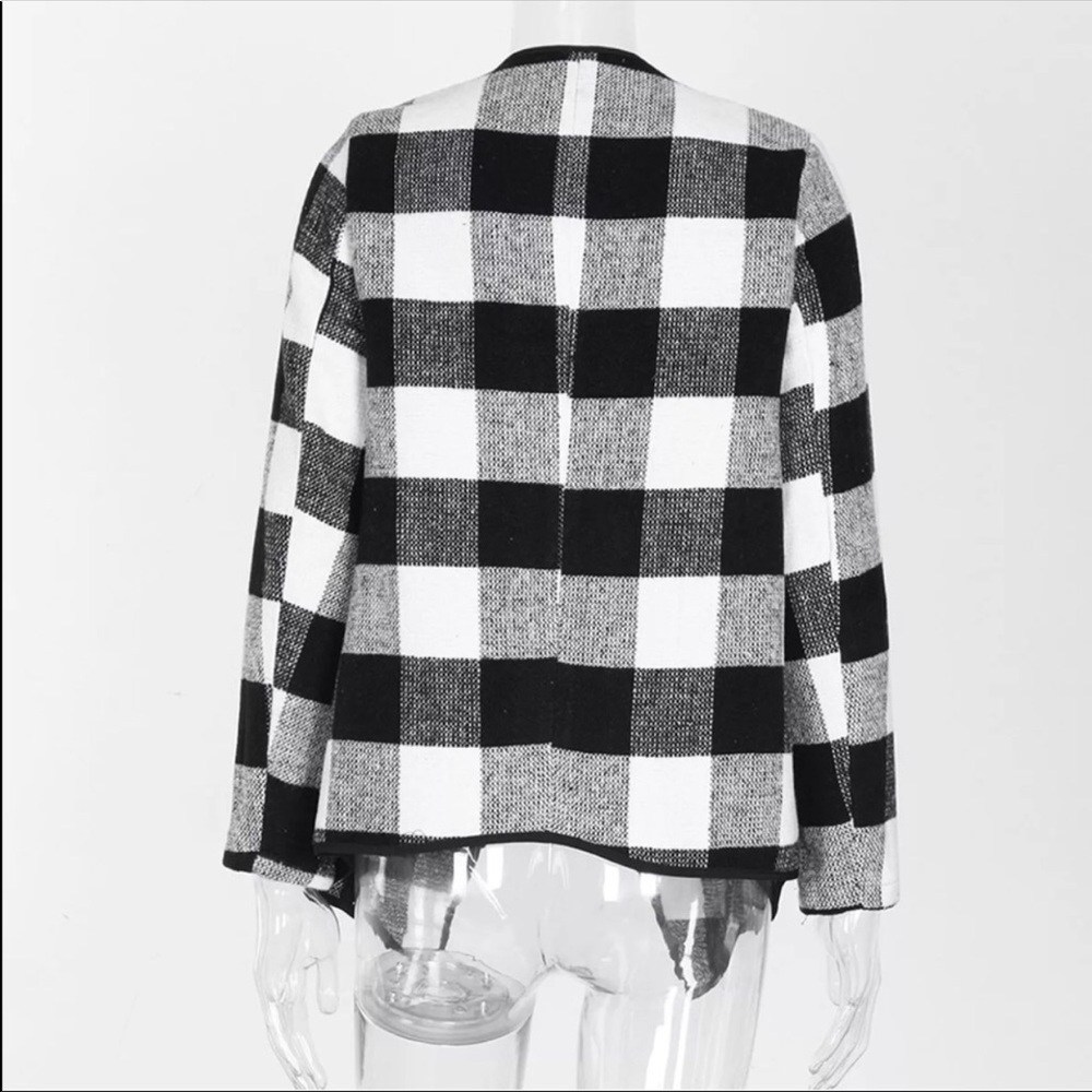 REDUCED! Plaid Cascade Open Waterfall Cardigan - Picture 5 of 8